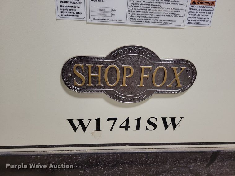 image for item IQ9810 2016 Shop Fox W1741SW  jointer