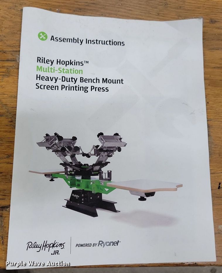 image for item IQ9816 Riley Hopkins  screen printing press