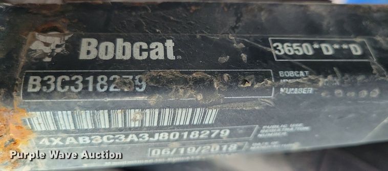image for item IQ9825 2018 Bobcat 3650  utility vehicle