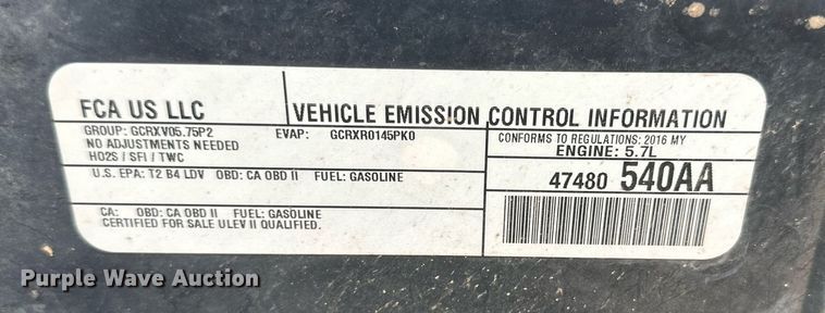 image for item KM9838 2016 Dodge Charger Police