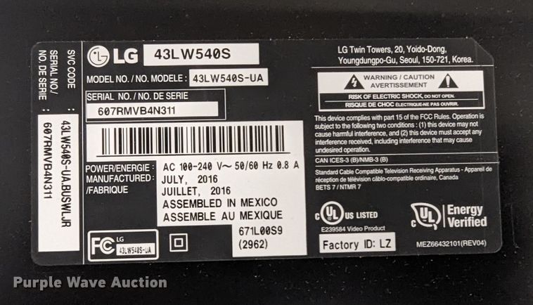 image for item LM9913 (8) televisions