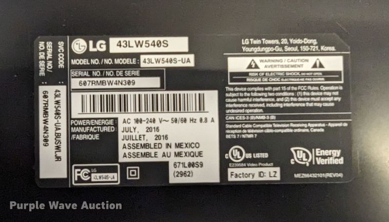 image for item LM9913 (8) televisions