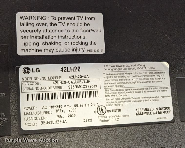 image for item LM9913 (8) televisions