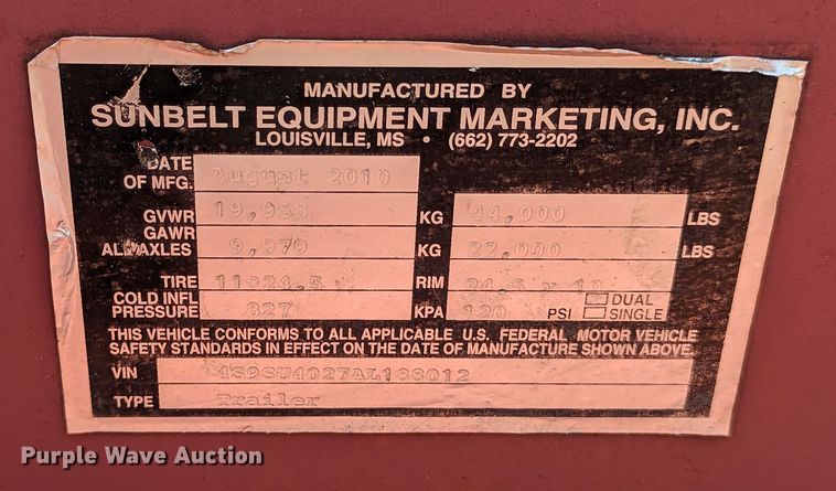 image for item LM9955 2010 Sunbelt  pole trailer