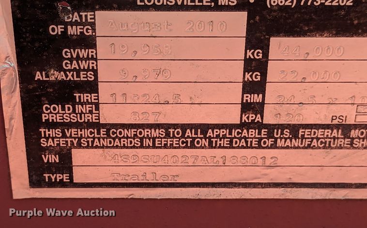 image for item LM9955 2010 Sunbelt  pole trailer