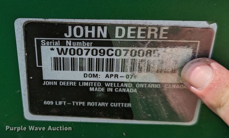 image for item LM9958 John Deere 709  rotary mower
