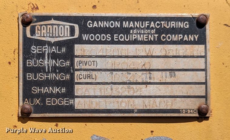 image for item LM9967 Cannon  12"W backhoe bucket