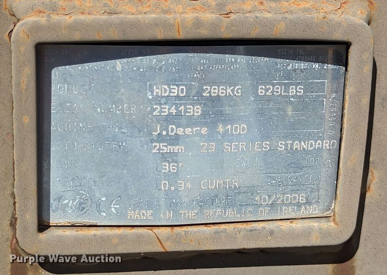 image for item LM9968 2006 Geith HD30  36"W excavator bucket