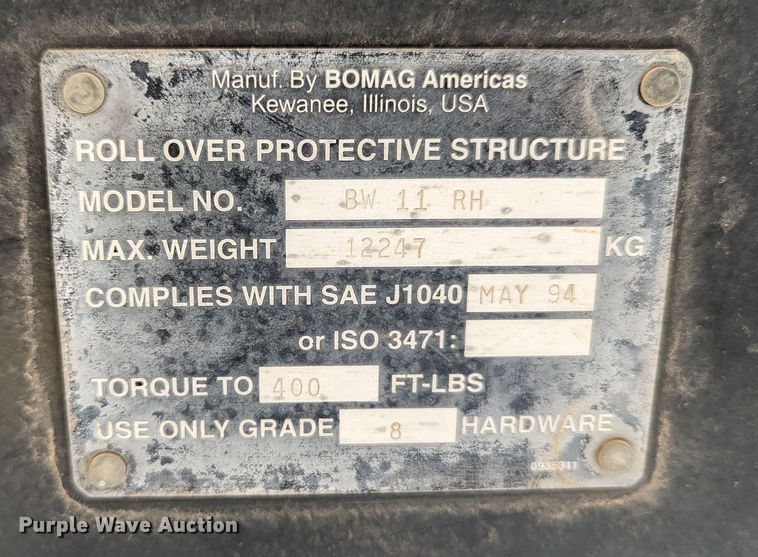 image for item LM9970 Bomag BW11RH  pneumatic roller