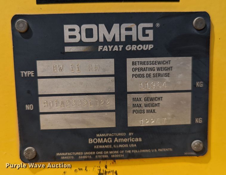 image for item LM9970 Bomag BW11RH  pneumatic roller