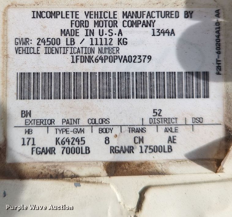 image for item LN9000 1993 Ford F600  sewer jetter truck