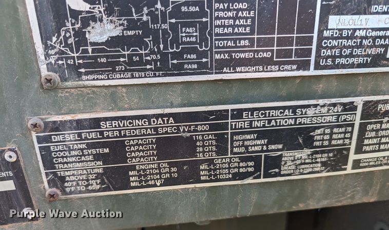 image for item LN9002 1985 Am General M929  dump truck