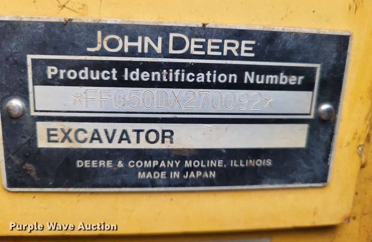 image for item LS9642 2008 John Deere 50D  mini excavator