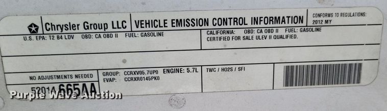 image for item LS9647 2012 Dodge  Charger Police