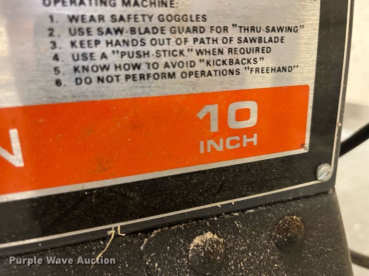 image for item MG9410 Sears Craftsman 113-299040  table saw