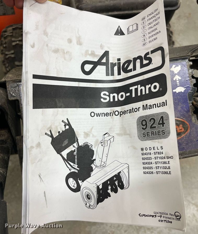 image for item MG9411 Ariens ST1336LE  snow blower