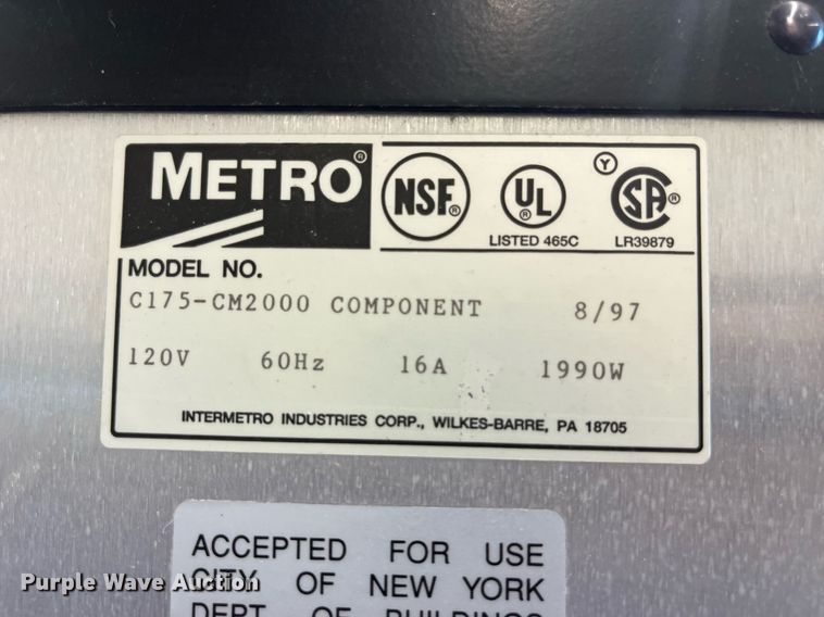 image for item MG9415 1997 Metro C175-CM2000  heated proofing cabinet