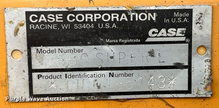 image for item MG9421 1996 Case 580 Super L  backhoe