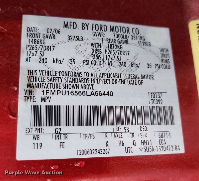 image for item MG9674 2006 Ford Expedition XLT  SUV