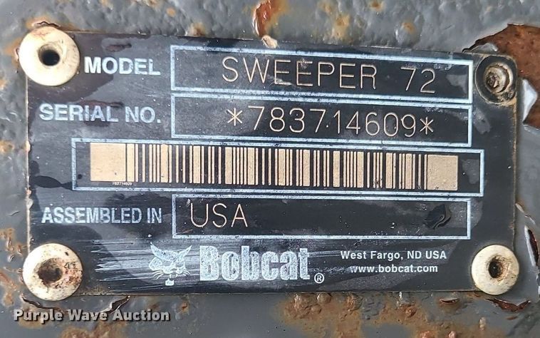 image for item MG9680 Bobcat  72"W skid steer sweeper