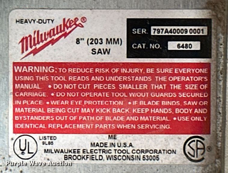 image for item ML9125 Milwaukee  panel saw