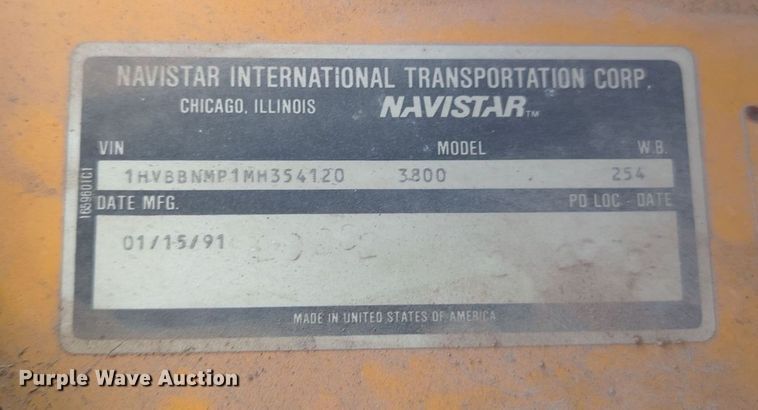 image for item MY9495 1991 International 3800  school bus