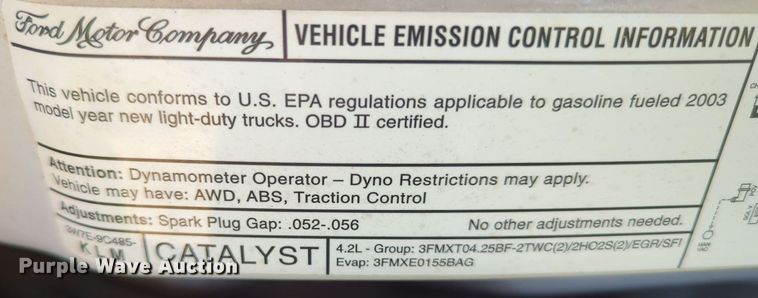 image for item MY9497 2003  Ford E150  van