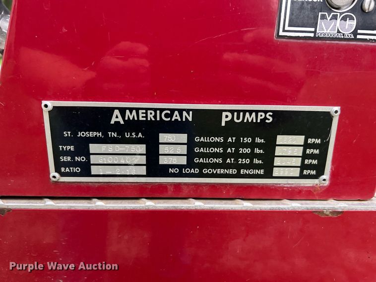 image for item NA9076 1987 Ford F800  pumper fire truck