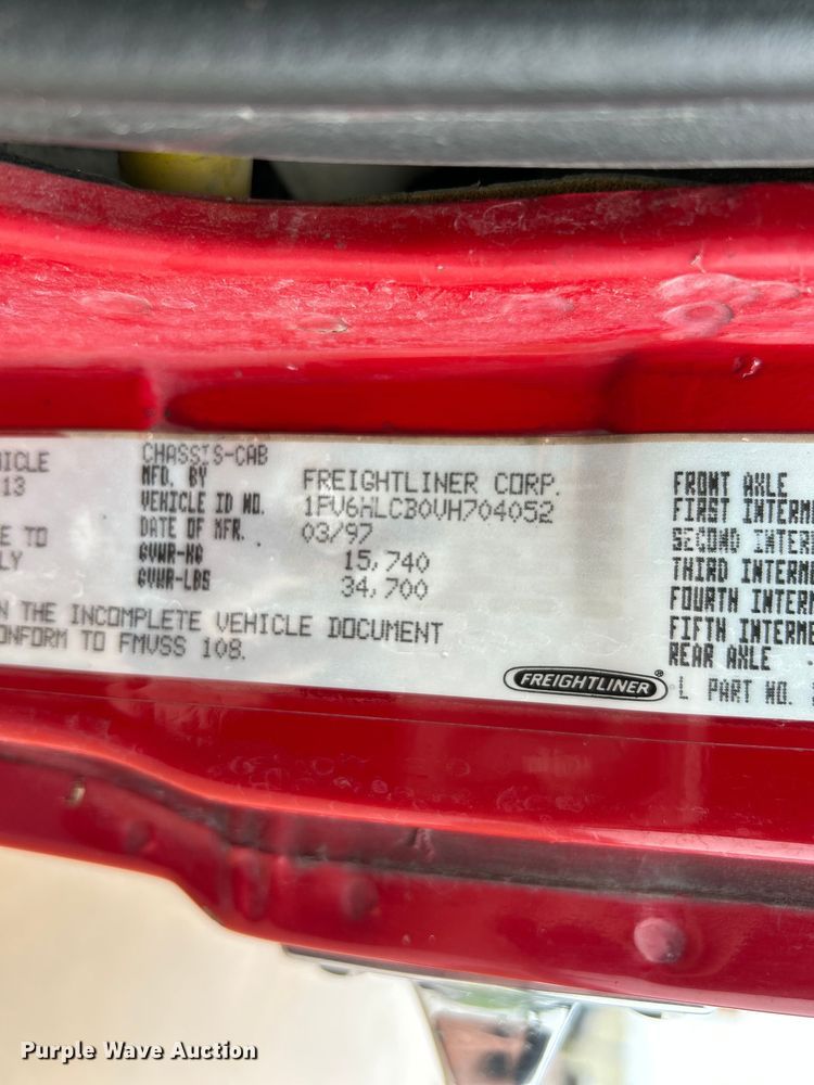 image for item NL9443 1997 Freightliner FL70  pumper fire truck