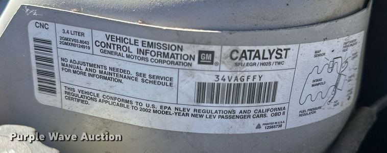 image for item NP9985 2002 Oldsmobile Alero GL