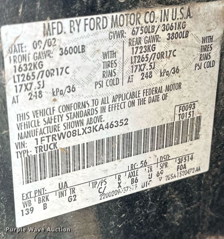 image for item NP9986 2003  Ford F150  SuperCrew pickup truck