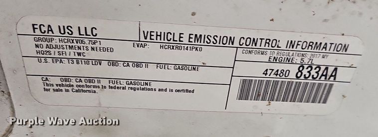 image for item NT9926 2017 Dodge  Charger Police