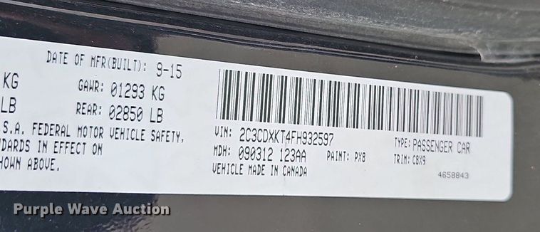 image for item NT9928 2015 Dodge Charger Police