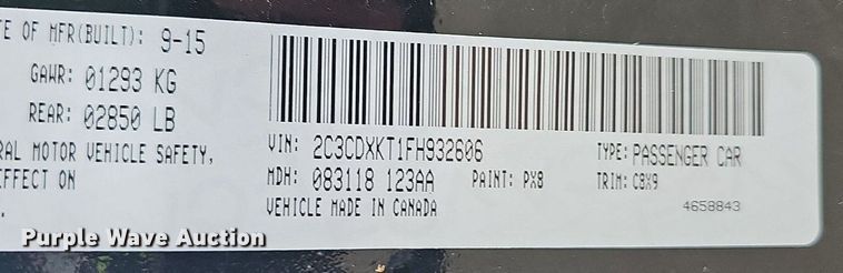 image for item NT9932 2015 Dodge  Charger Police