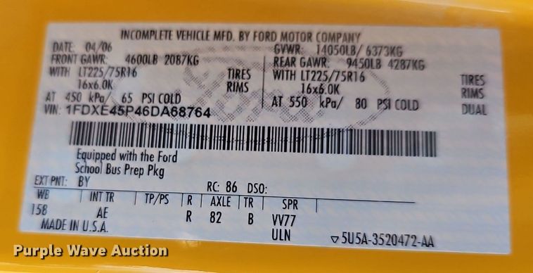 image for item NU9143 2008 Thomas Built  school bus