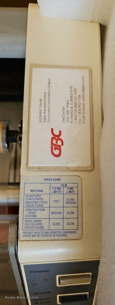 image for item NU9209 GBC 4250  laminator