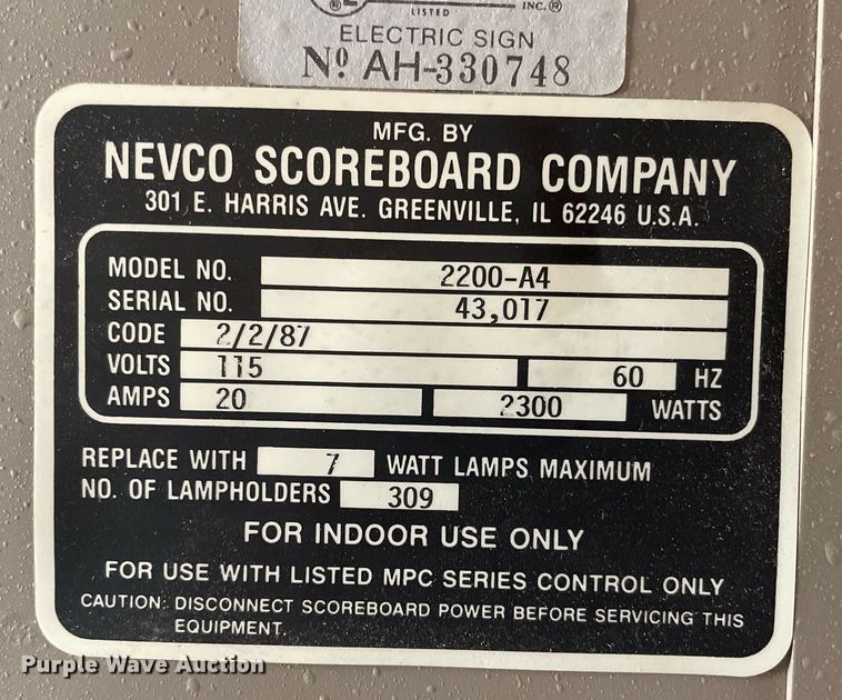 image for item NY9617 (2) Nevco scoreboards