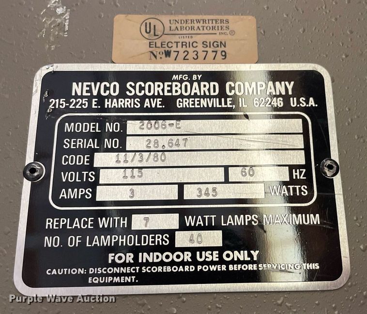 image for item NY9617 (2) Nevco scoreboards