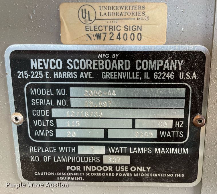 image for item NY9617 (2) Nevco scoreboards