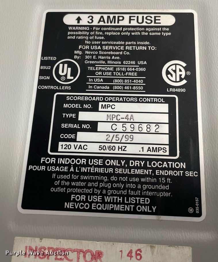 image for item NY9617 (2) Nevco scoreboards