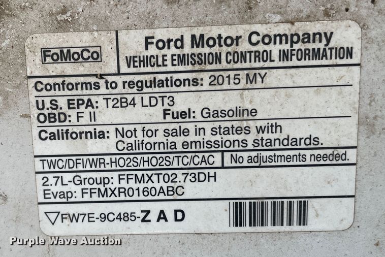 image for item DK2485 2015 Ford F150  SuperCab pickup truck