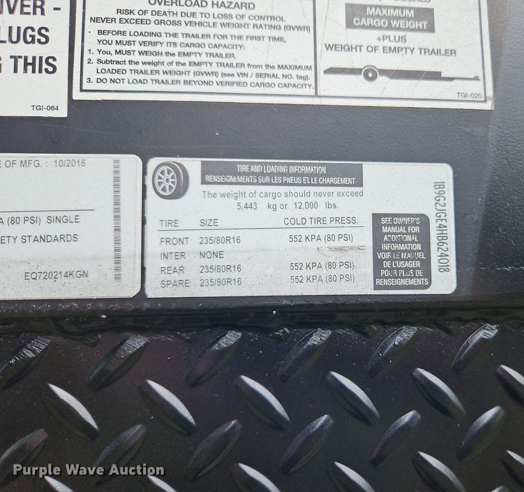 image for item DP2324 2017 Texas Pride  equipment trailer