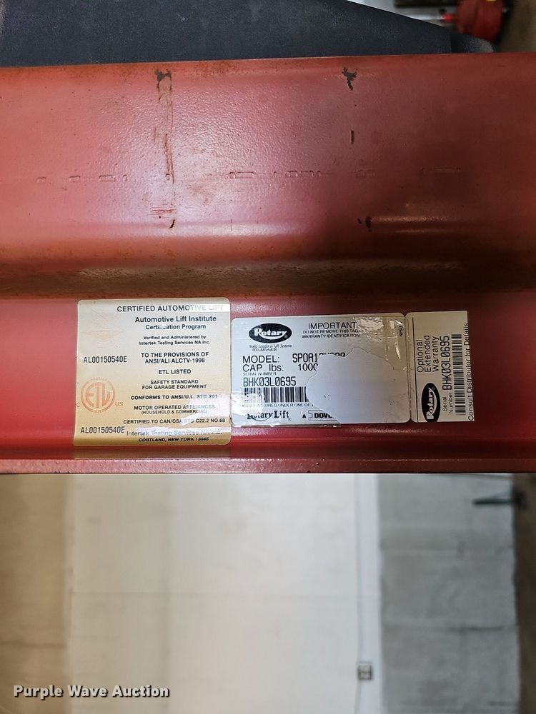 image for item DQ0193 Rotary lift  two post automotive lift