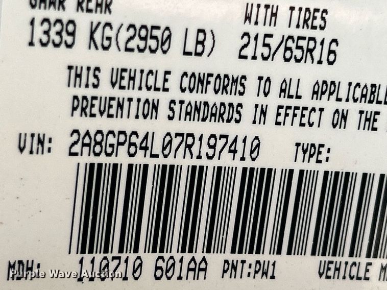image for item DQ0882 2007 Chrysler Town and County  van