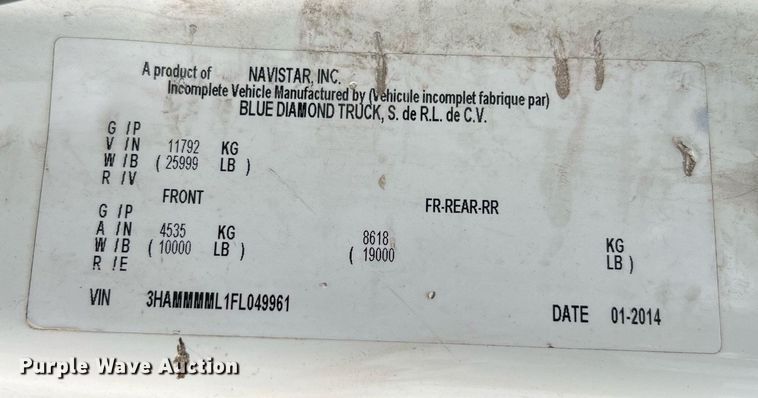 image for item DQ2175 2015 International DuraStar 4300  flatbed truck