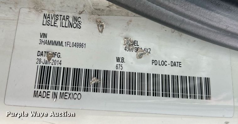 image for item DQ2175 2015 International DuraStar 4300  flatbed truck