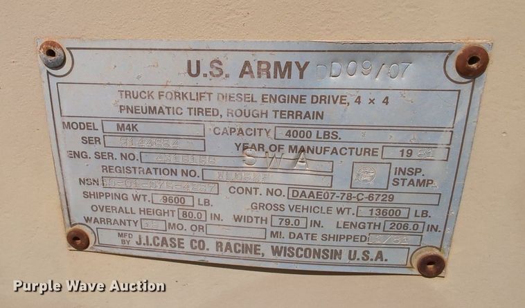 image for item DR6988 1981 Case M4K  forklift
