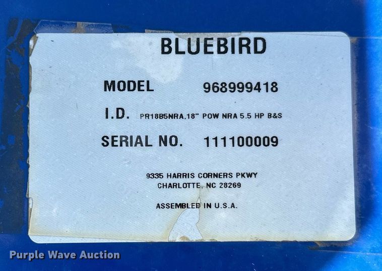 image for item HN9993 Blue Bird PR18 Power Rake  verticutter