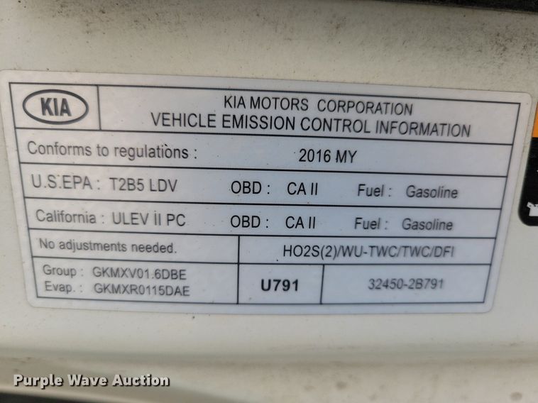 image for item IQ9871 2016 Kia Soul  SUV
