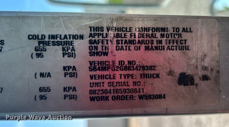 image for item KW9100 2008 Workhorse W62  utility / service truck